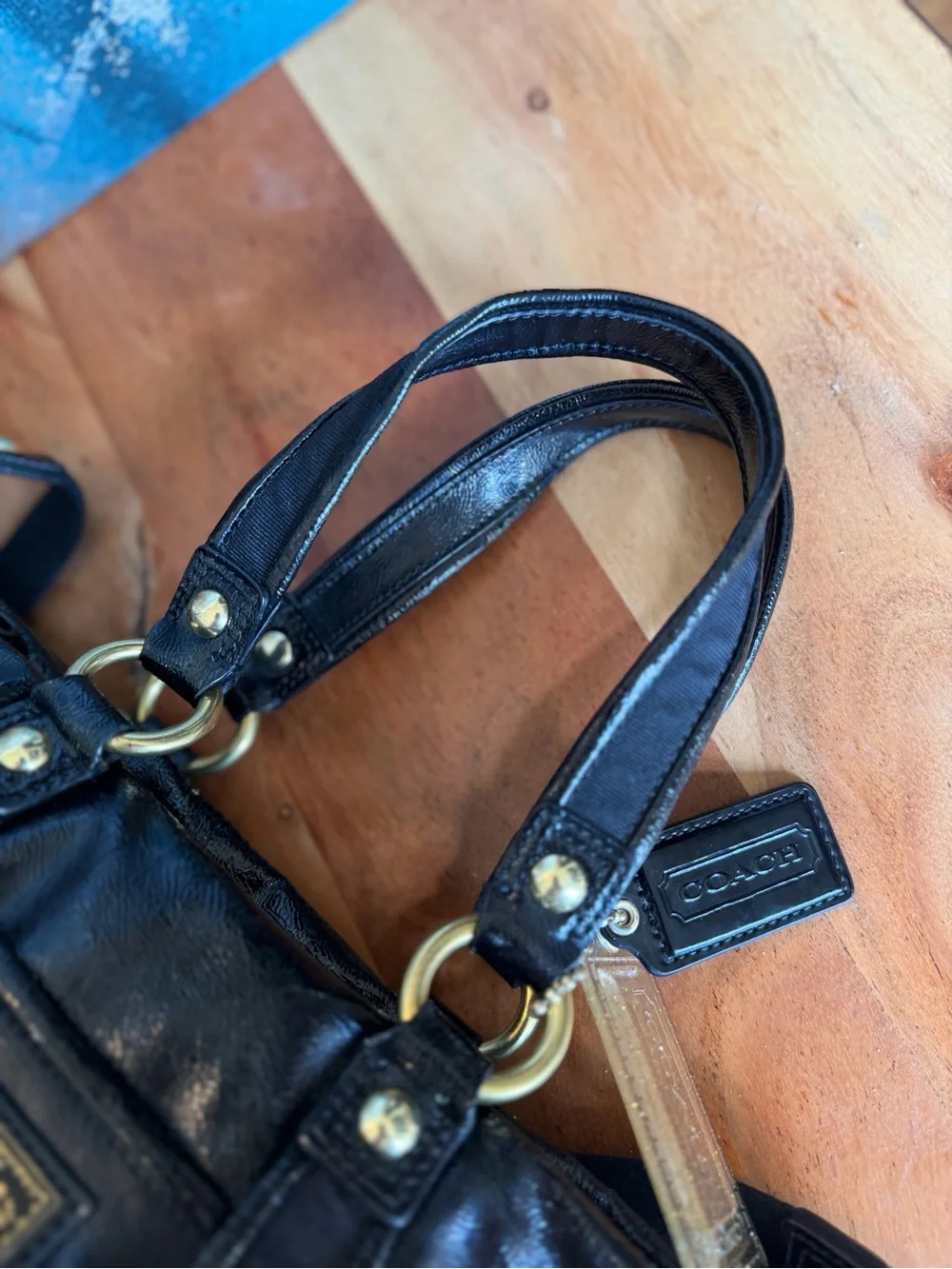 Coach Rare Archival Y2K Poppy Daisy Liquid Glass Patent‎ Shoulder Bag VGUC